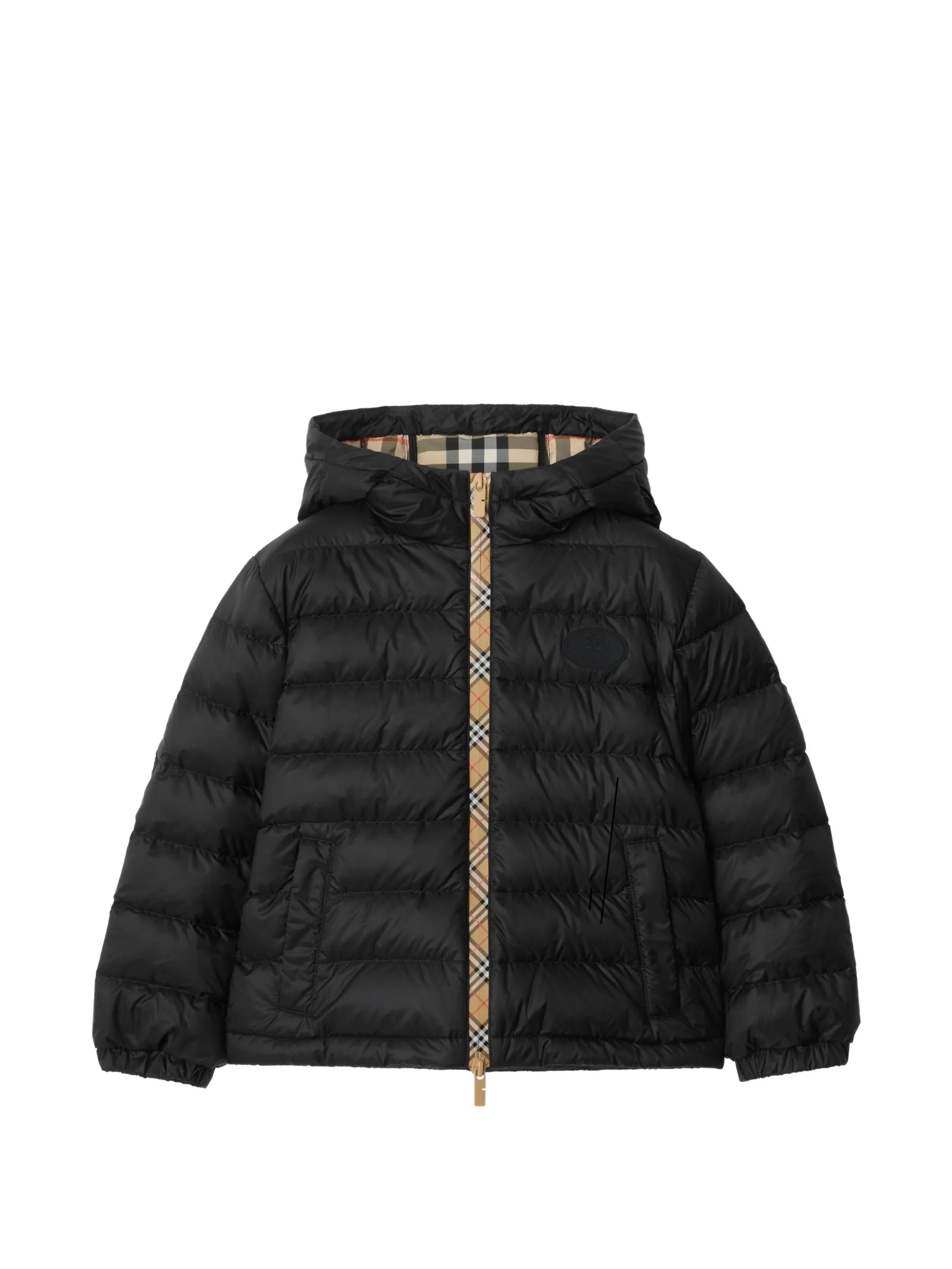 Burberry Burberry Checker-tape Hooded Puffer Jacket