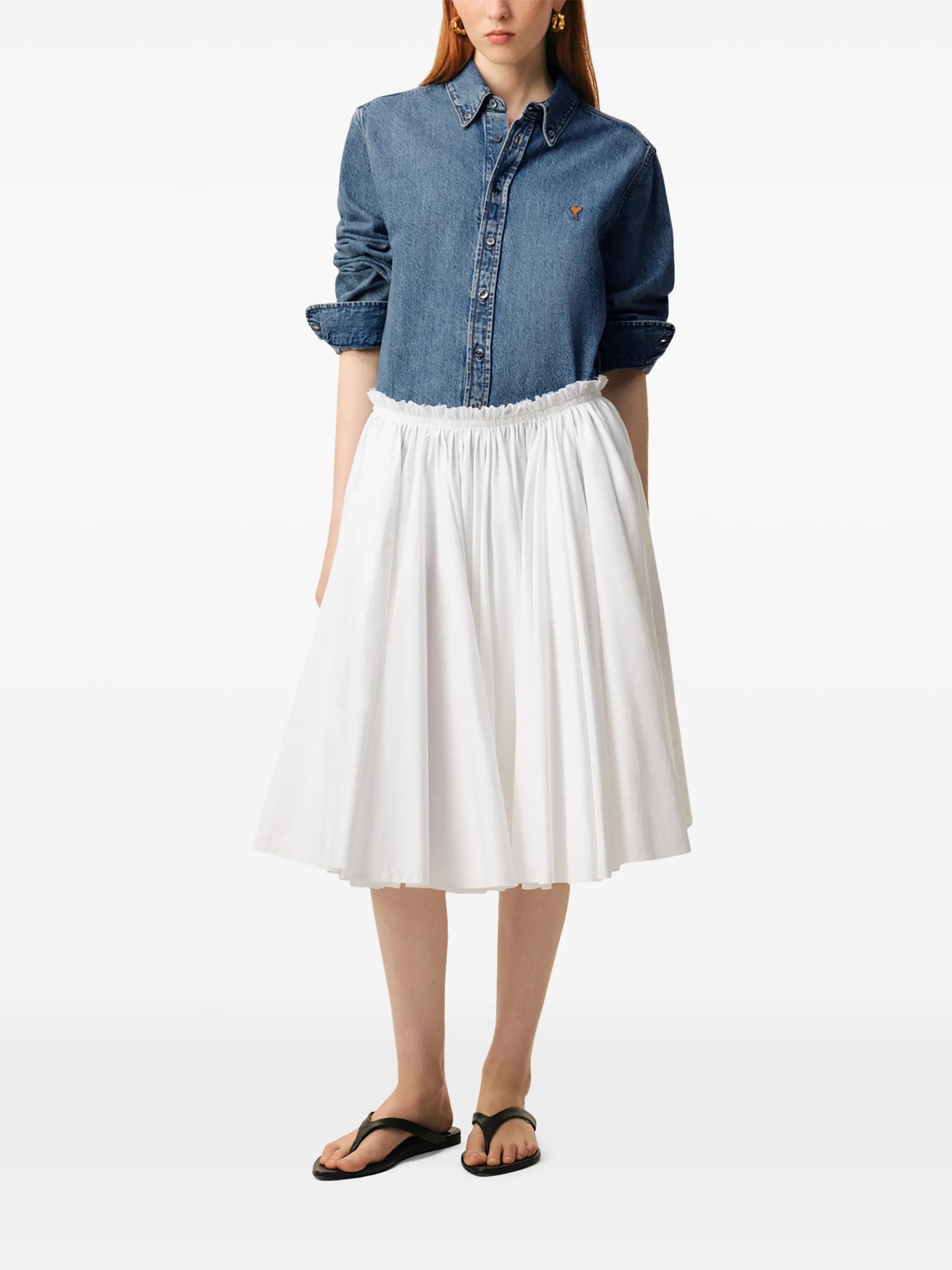AMI Paris Ami Paris Ami De Coeur Denim Shirt, view 2