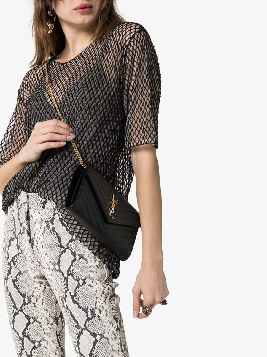 Saint Laurent Borsa mini in pelle Cassandre, view 5