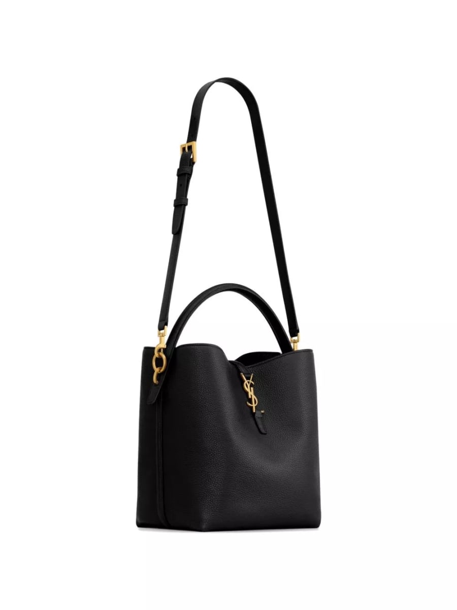 Saint Laurent Le 37 medium leather bucket bag, view 4