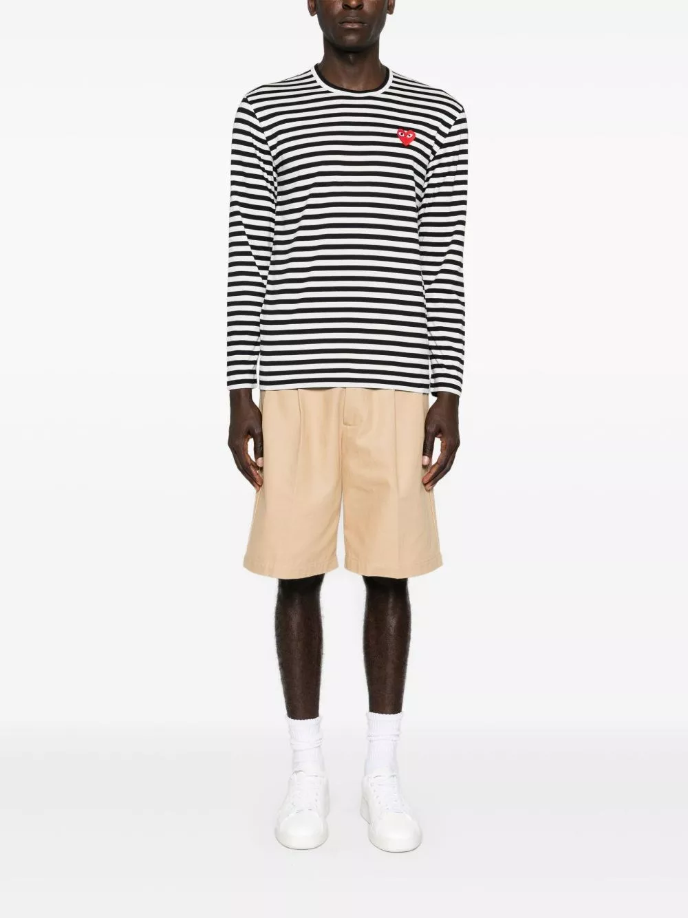 Comme des garçons play T-shirt a righe Red Heart, view 2