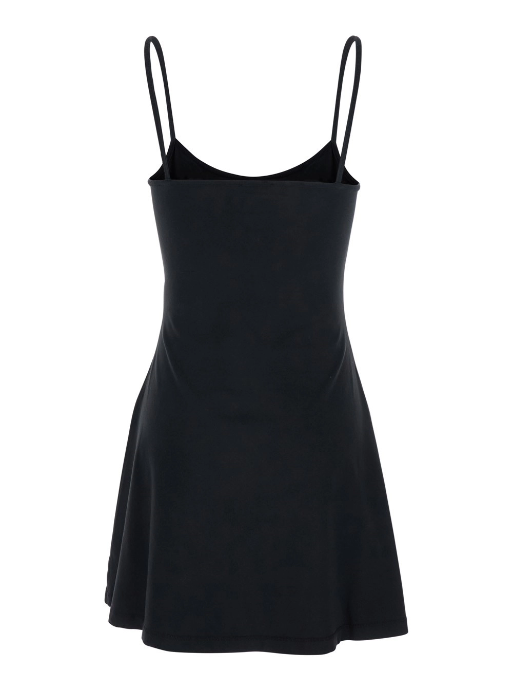Diesel Abito con Spalline Sottili e Placca DLogo sul Fronte in Cotone Nero Donna, view 2