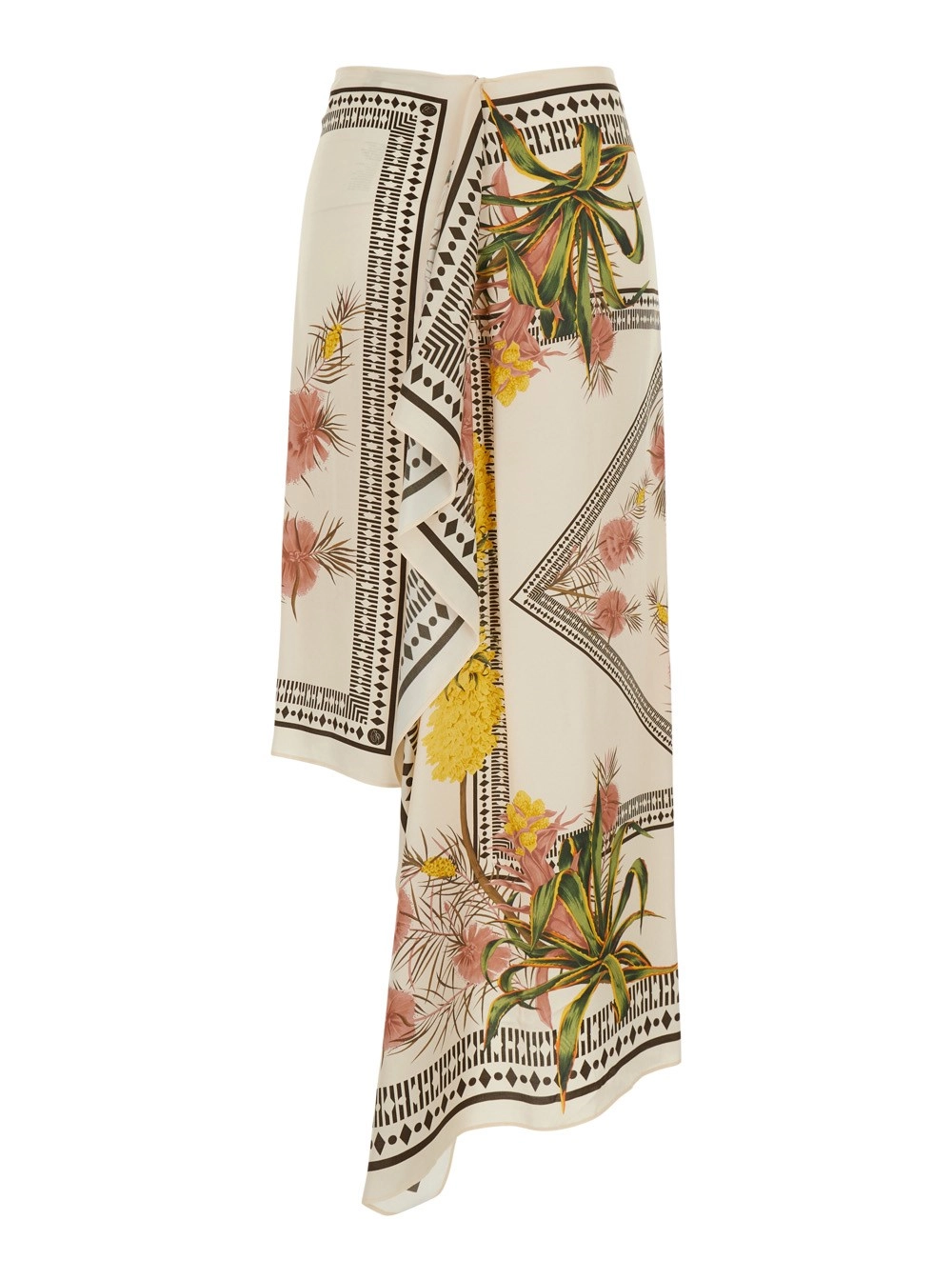 Blumarine Gonna con Chiusura Nascosta sul Retro e Stampa Floreale All-Over in Viscosa Multicolor Donna, view 2