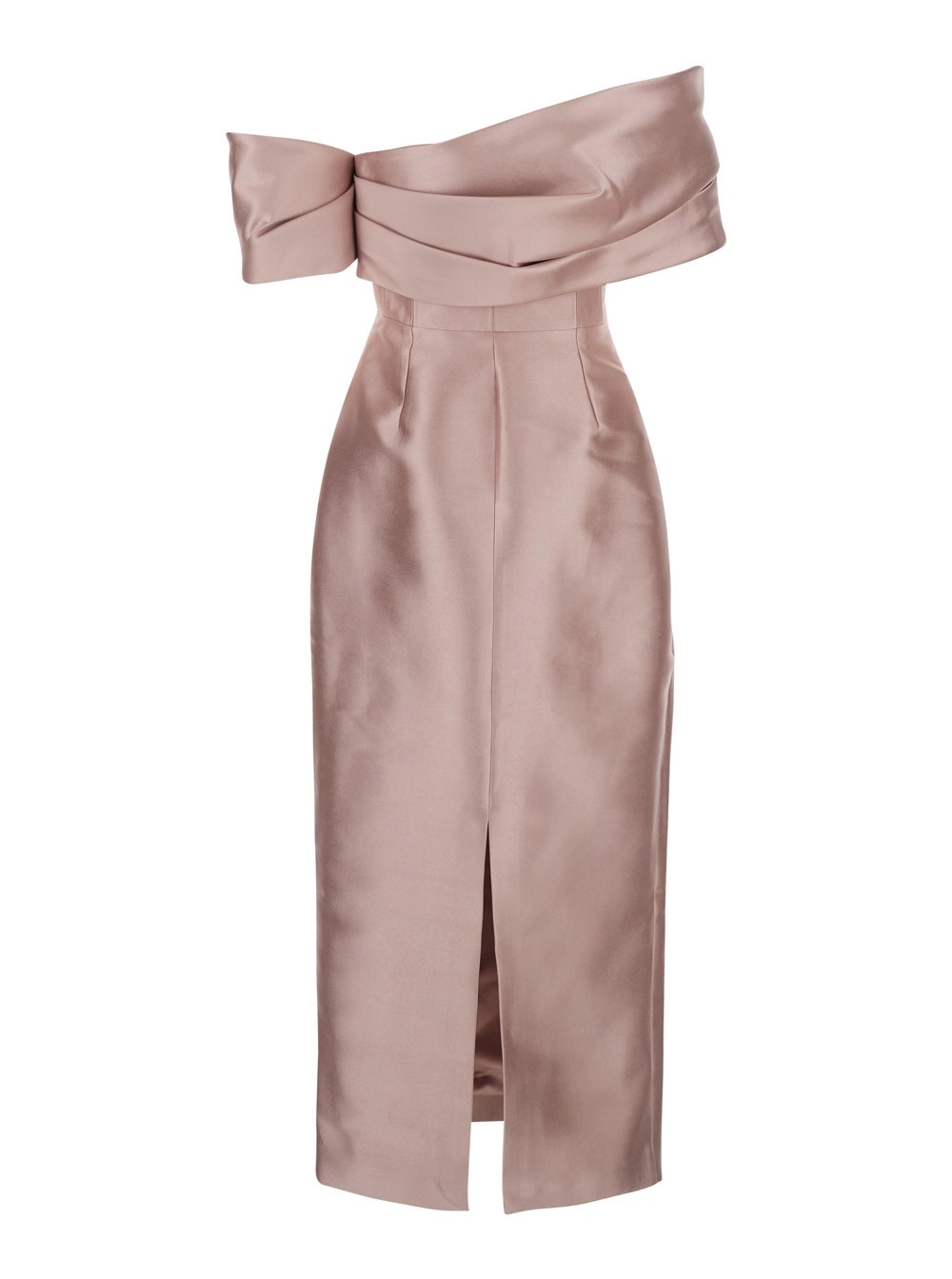 Solace london Abito Lungo 'Mirla' con Design a Spalle Scoperte e Spacco sul Retro in Tessuto Rosa Donna, view 2