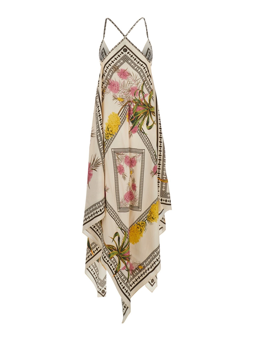 Blumarine Abito Lungo con Spalline Sottili e Stampa Floreale All-Over in Twill Multicolor Donna, view 2
