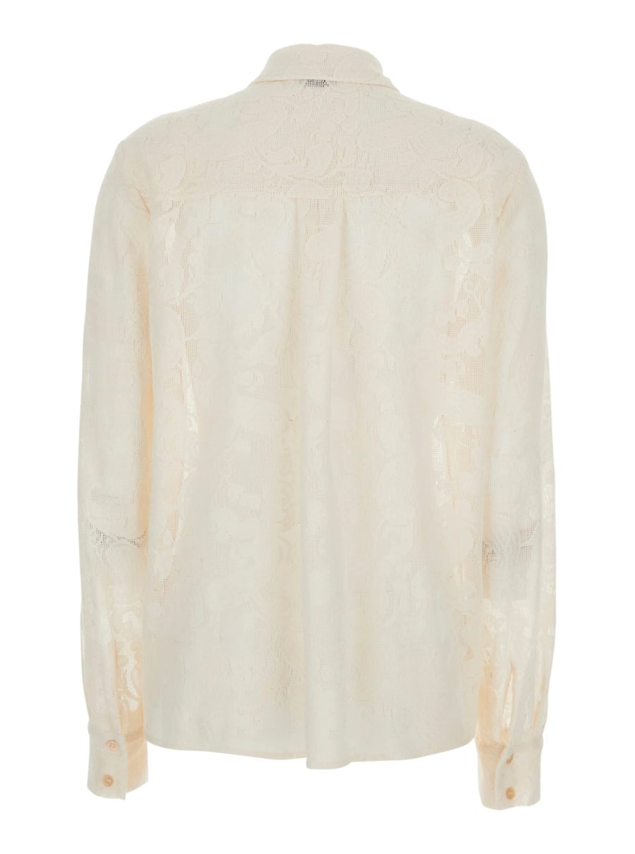 PT Torino Camicia Bianca 'LUCILLA LACE COTTON SHIRT' con Dettagli in Pizzo in Cotone Donna, view 2