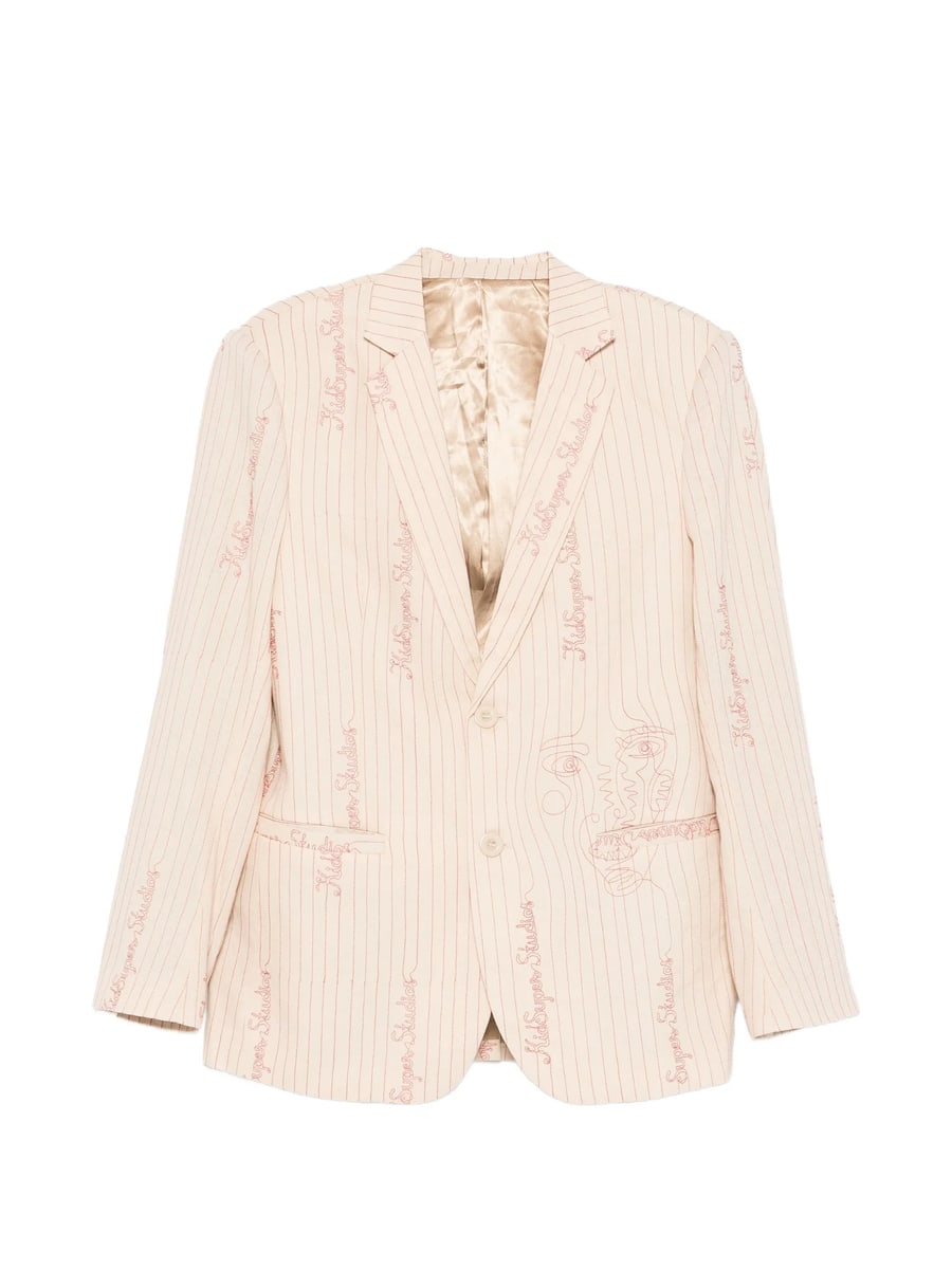 Kidsuper Kidsuper Pinstripe-embroidered Blazer