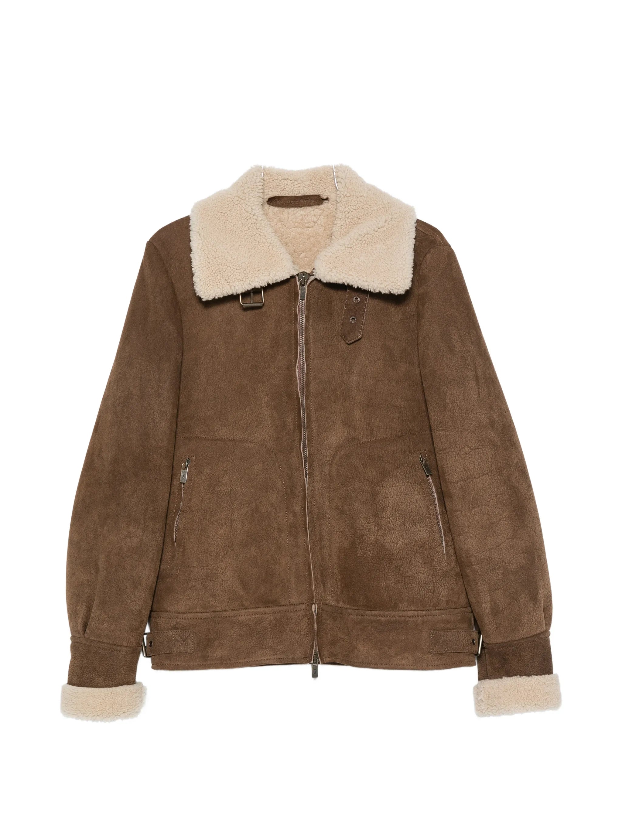 Santoro Santoro Shearling-trim Leather Jacket