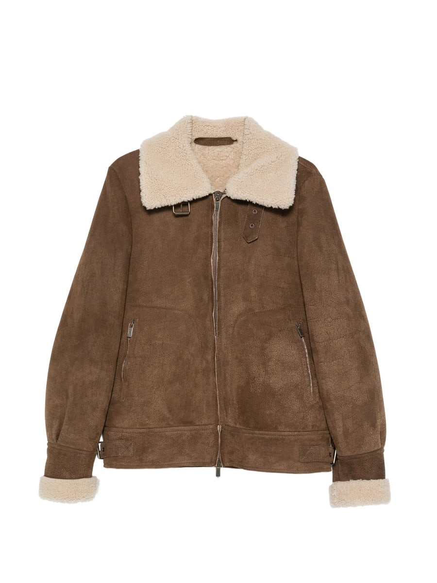 Santoro Santoro Shearling-trim Leather Jacket