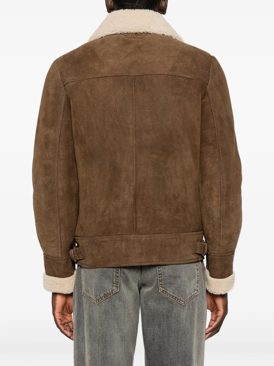 Santoro Santoro Shearling-trim Leather Jacket, view 4