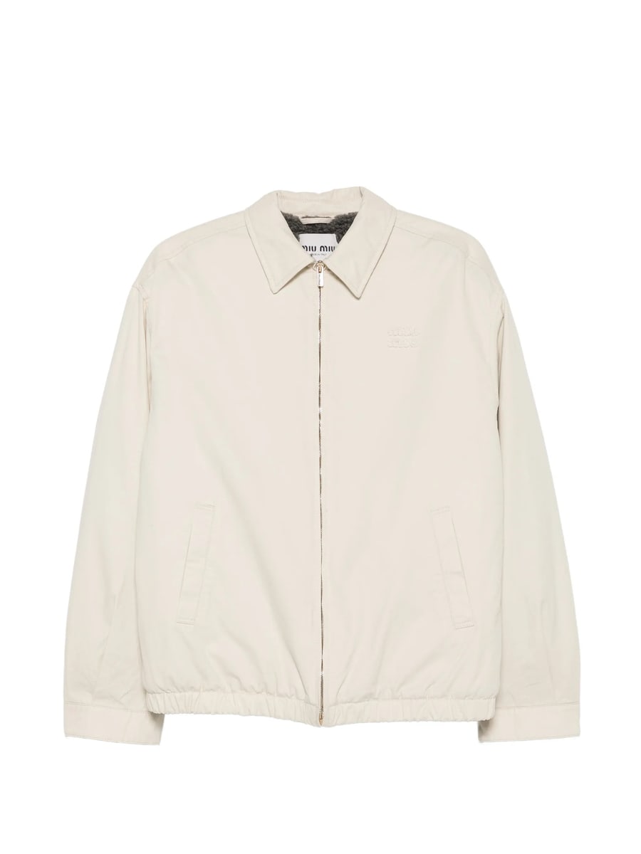 Miu Miu Miu Miu Logo-embroidered Zip-up Jacket