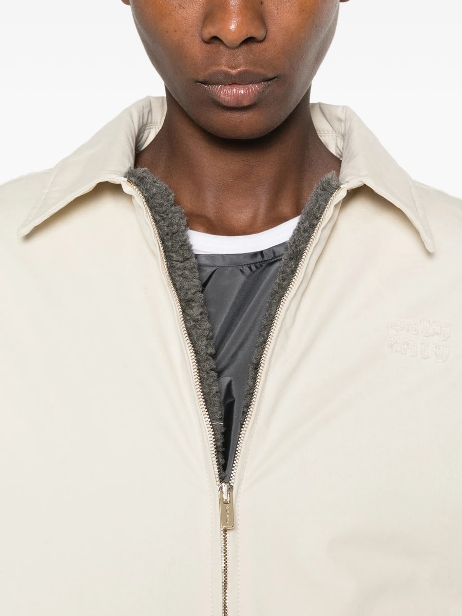 Miu Miu Miu Miu Logo-embroidered Zip-up Jacket, view 5