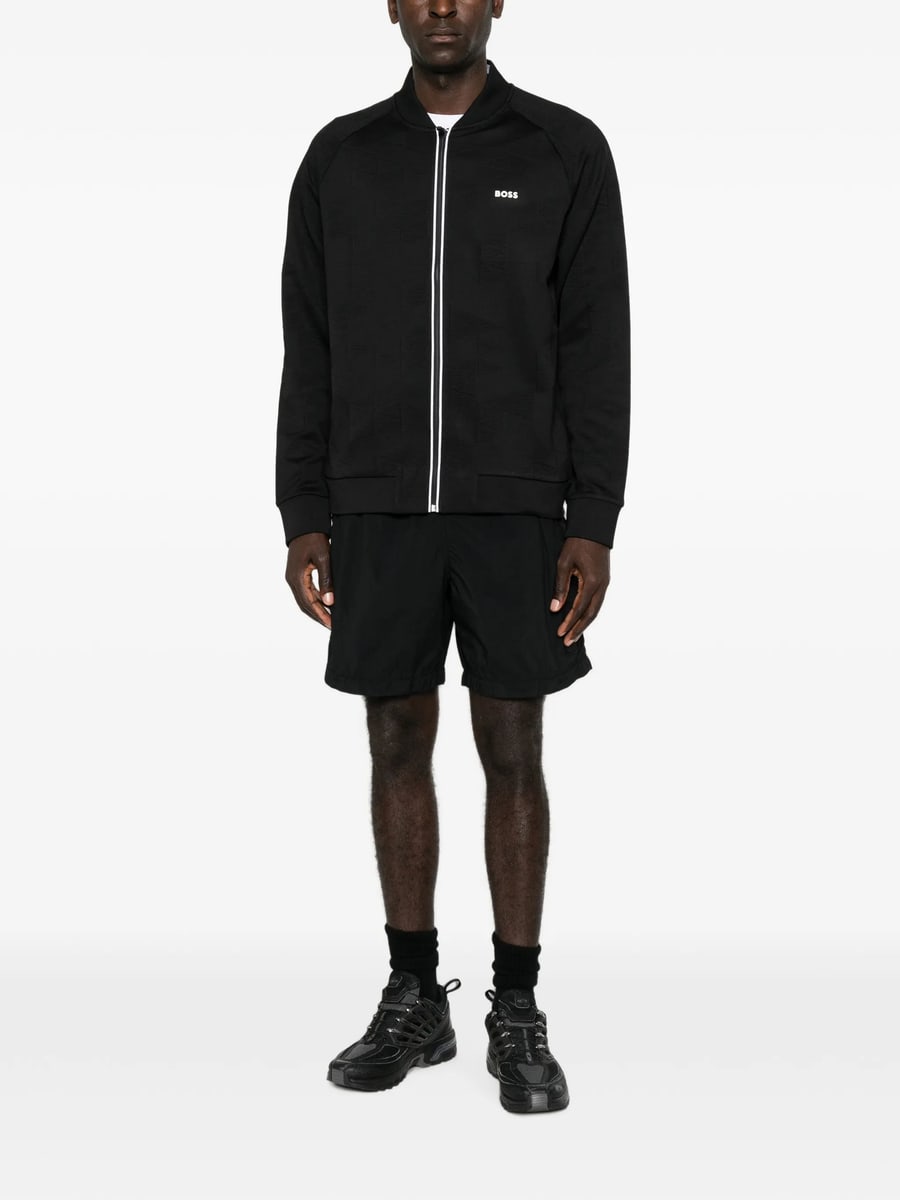 Boss Boss Geometric-pattern Zip-up Sweater, view 5
