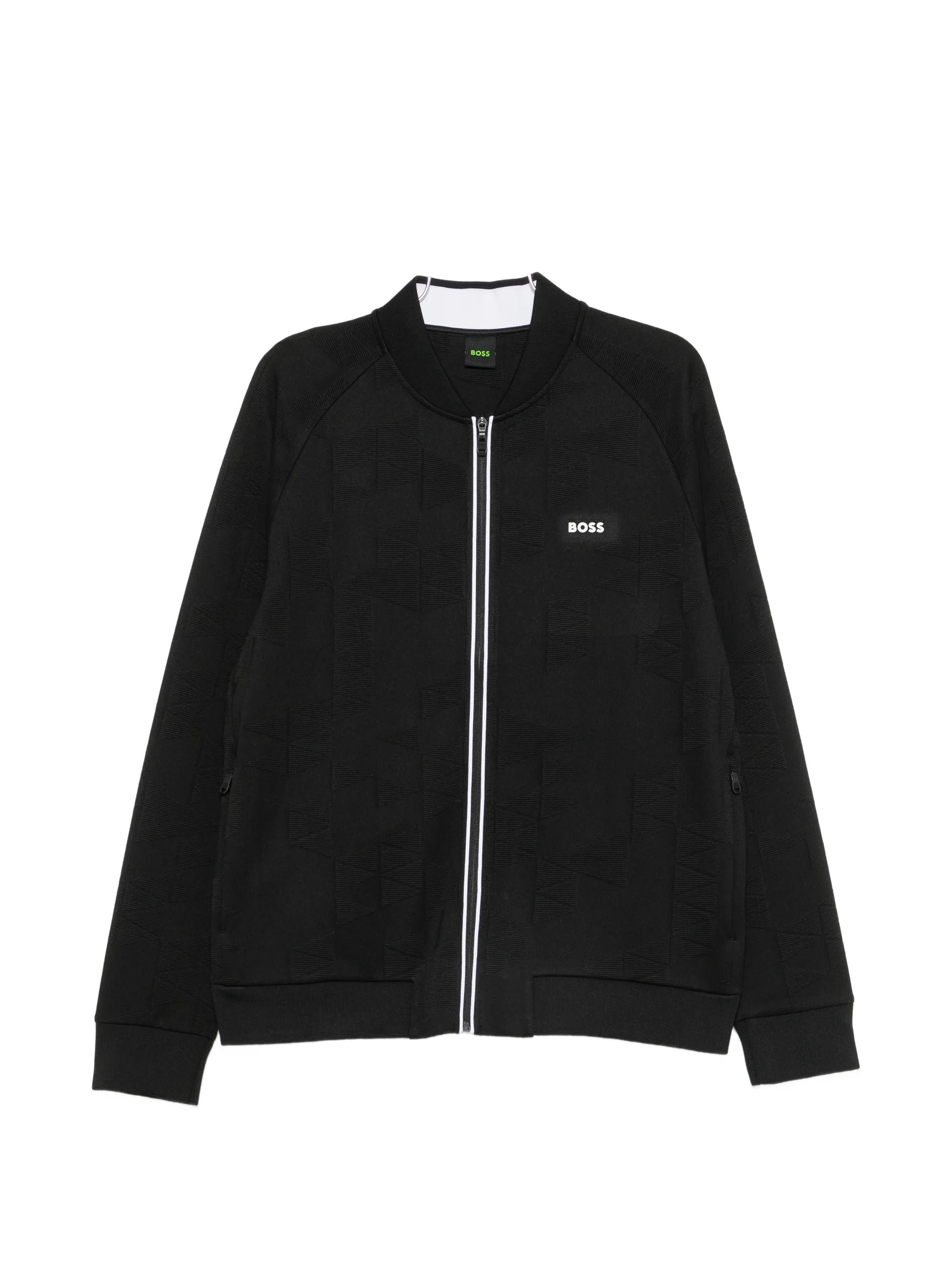 Boss Boss Geometric-pattern Zip-up Sweater